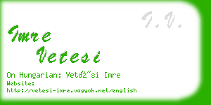 imre vetesi business card